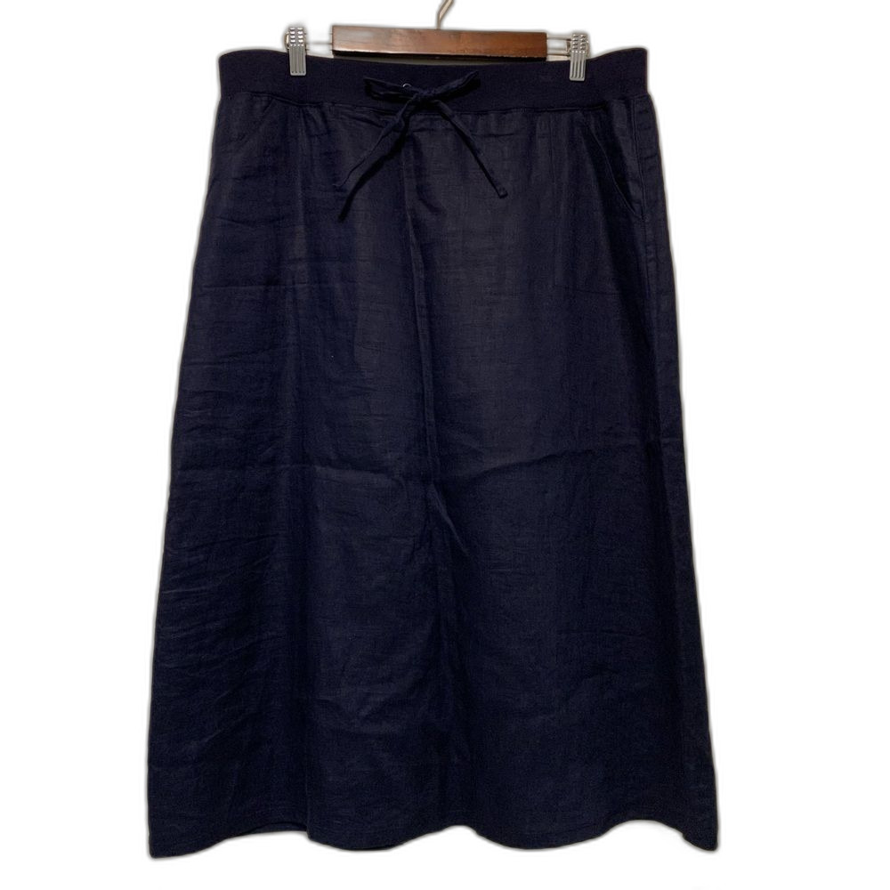 Talbots navy linen maxi skirt size xl petite.